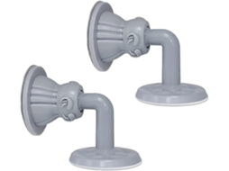 2 Topes de Porta de Silicone Autoadesivo 3m para Chão e Porta Sem Perfuração Cinza Função Multiuso