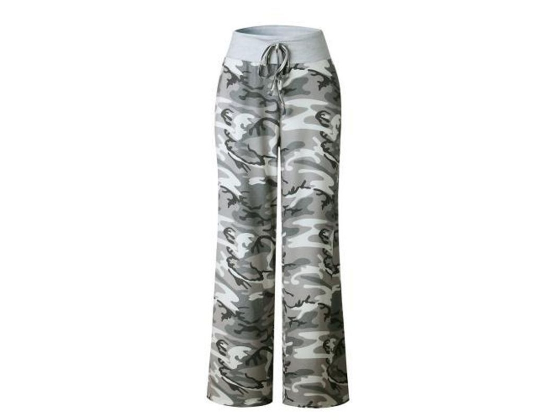 2026 pantalones de Descanso Amplos para Mujer Con Estampado Floral Elástico Y Cordón Ajustable S Verde1