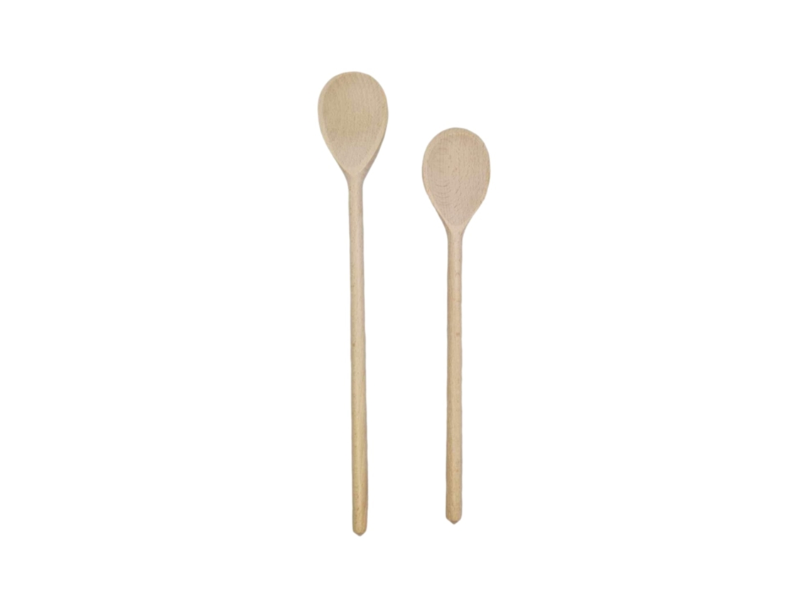 Conjunto De Utensílios De Madeira, Tamanhos 30cm E 35cm