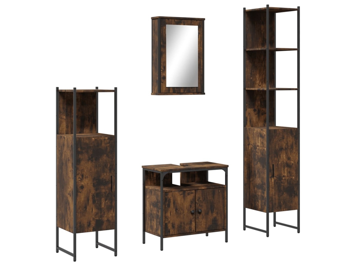 Bathroom Furniture Set, Bathroom Furniture Sets Vidaxl Marrom Madeira Processada (n/a)