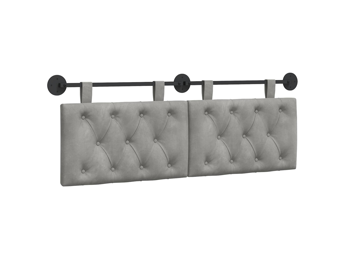Conjunto 1 Cabeceira Moderna Vidaxl Cinzento-claro Veludo (150 X 55 X 7 Cm)