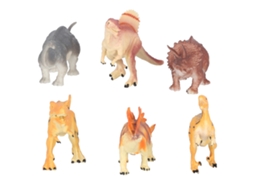 Mali conjunto de 6 Modelos de Dinossauros Plásticos com Estegossauro Triceratops para Crianças 3 Anos +