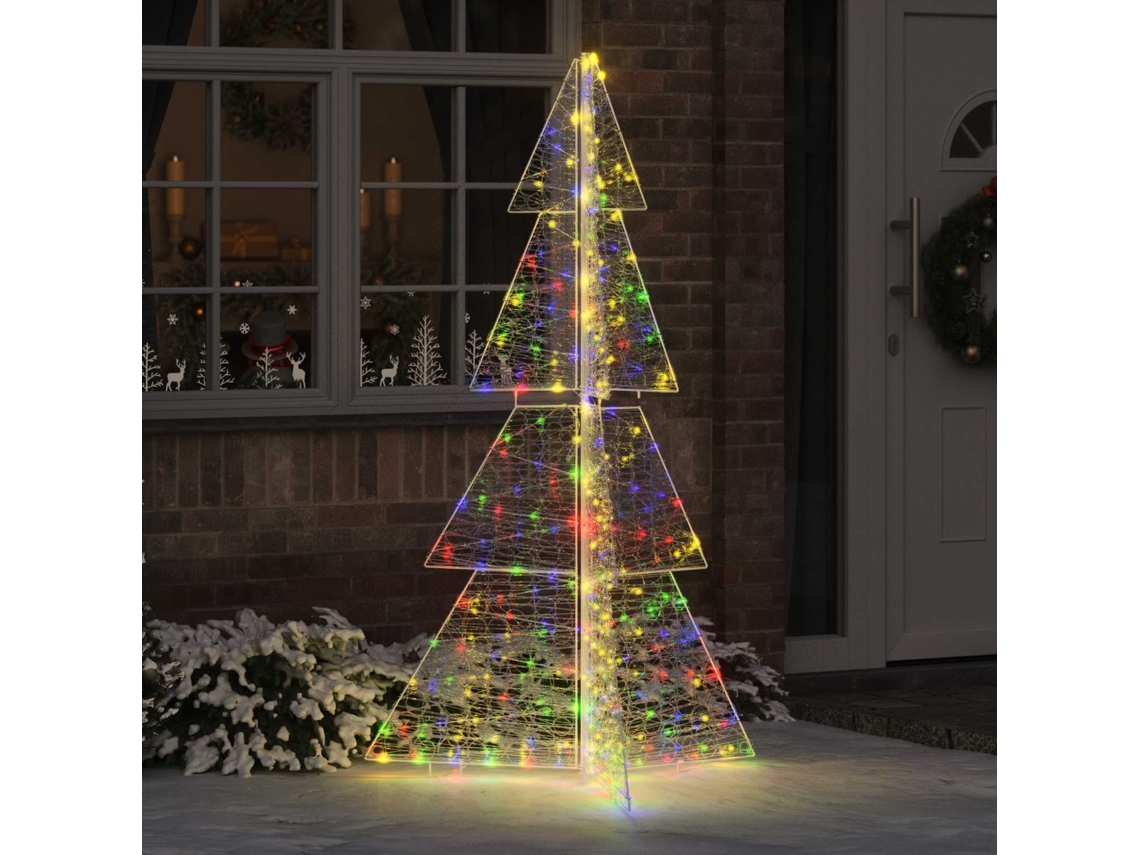Vidaxl Árvore De Natal 240 Led Multicolor 180 Cm Acrílo