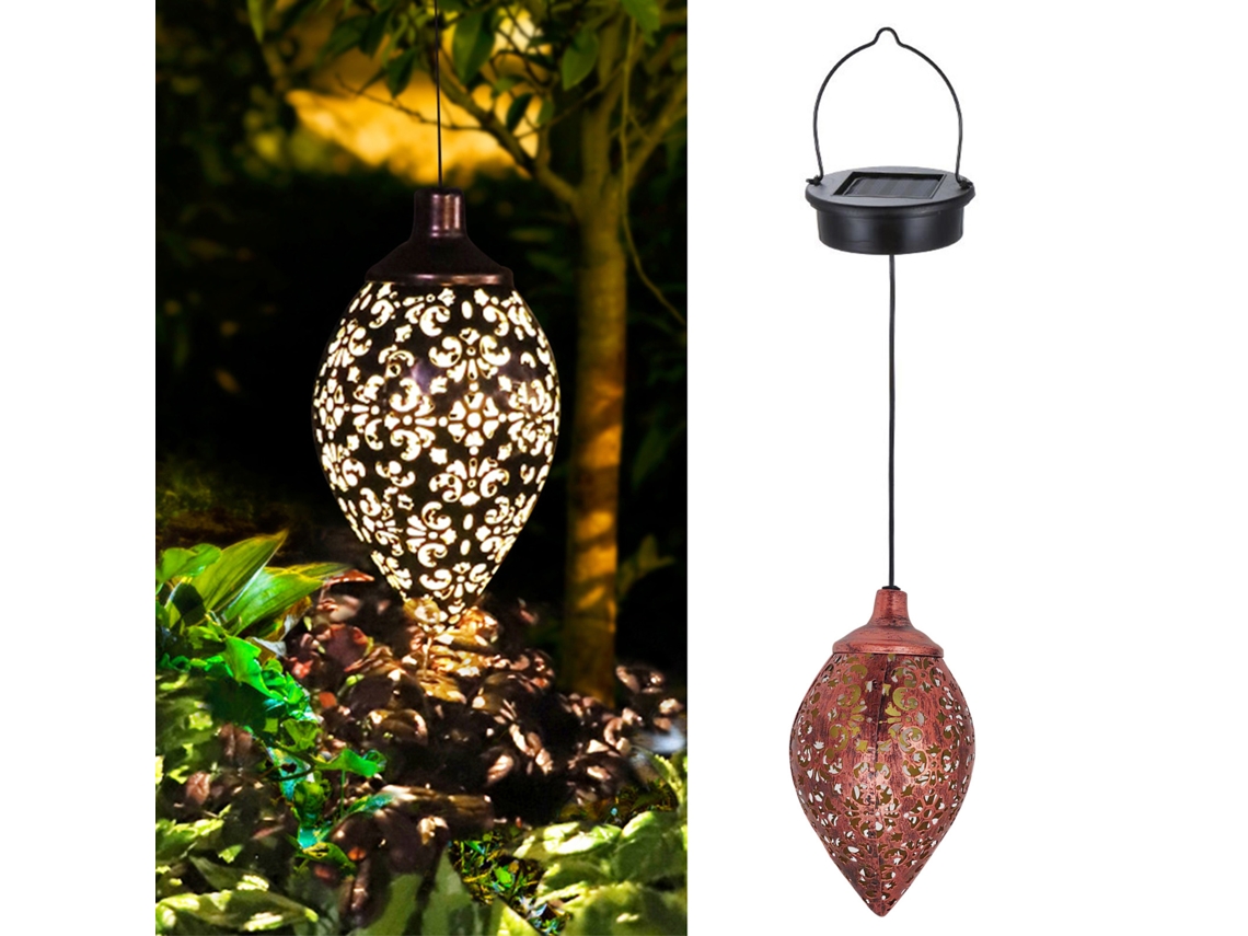Lâmpada Solar Led Pendente Azeitona Resistente à Água com Sensor para Jardim e Pátio | S/MARCA
