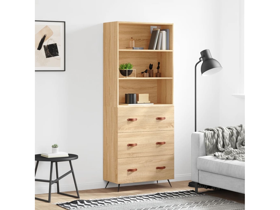Vidaxl Armário Alto 69,5x34x180 Cm Derivados De Madeira Cor Sonoma