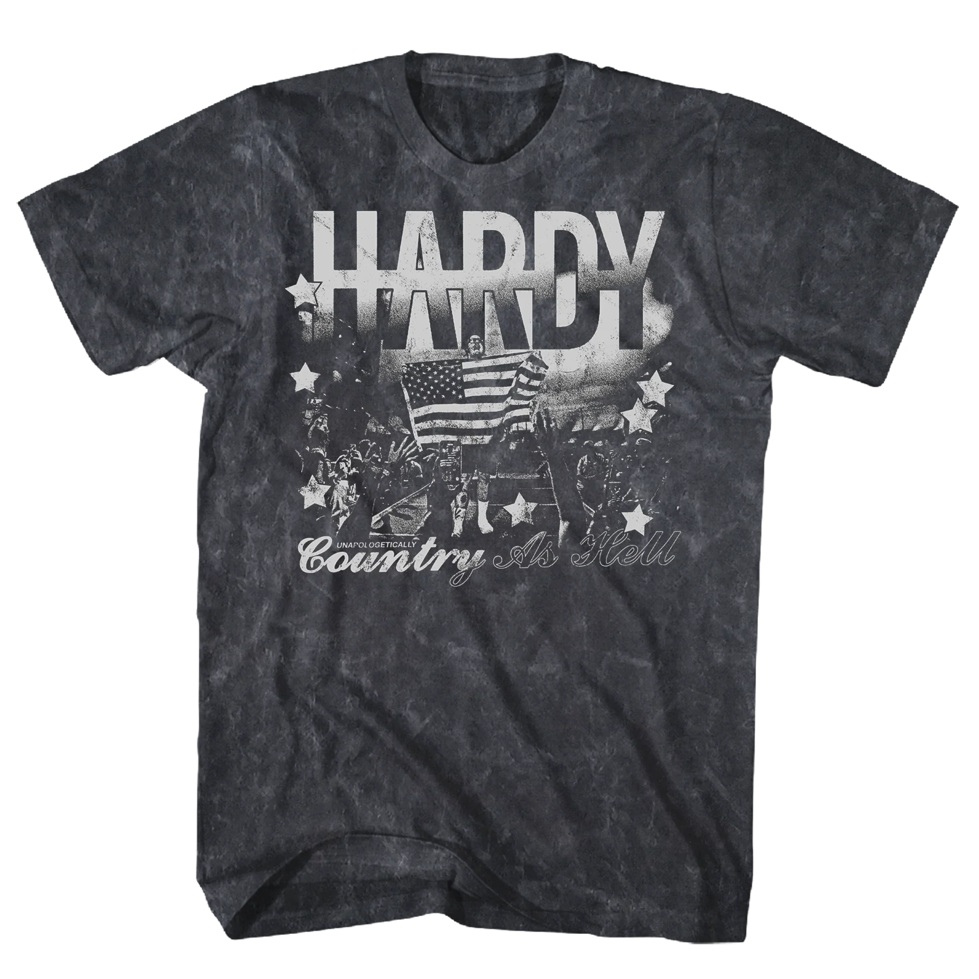 Hardy — *country Hell* Black Mineral Wash T-shirt Unisex Rockinstone Size:xxl