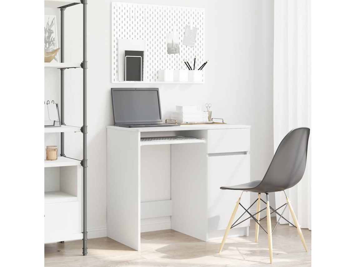 Vidaxl Secretária 86x49x76 Cm Derivados De Madeira Branco
