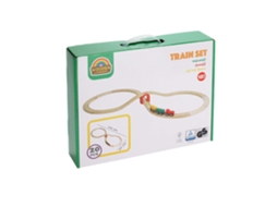 Conjunto De Trem De Madeira Com 20 Peças Para Crianças Merkloos