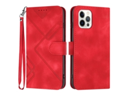 Capa Para Iphone 15 Pro Max Pele Sintética Vermelho