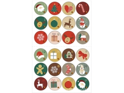2x Presente De Natal 24 Adesivos Decorativos Digitais Coloridos Para Envelope De Presente De Natal Hengjian