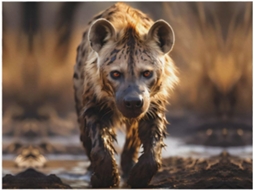 Manta de Flanela Ultramacia Phayah Lone Hyena para Sofá Cama Sala Estar Escritório Pausa Almoço 203 X 152 Cm,