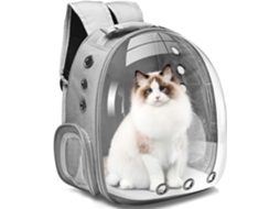 Mochila para Gatos e Filhotes, Tipo Cápsula, Cinza AQUAFORGE
