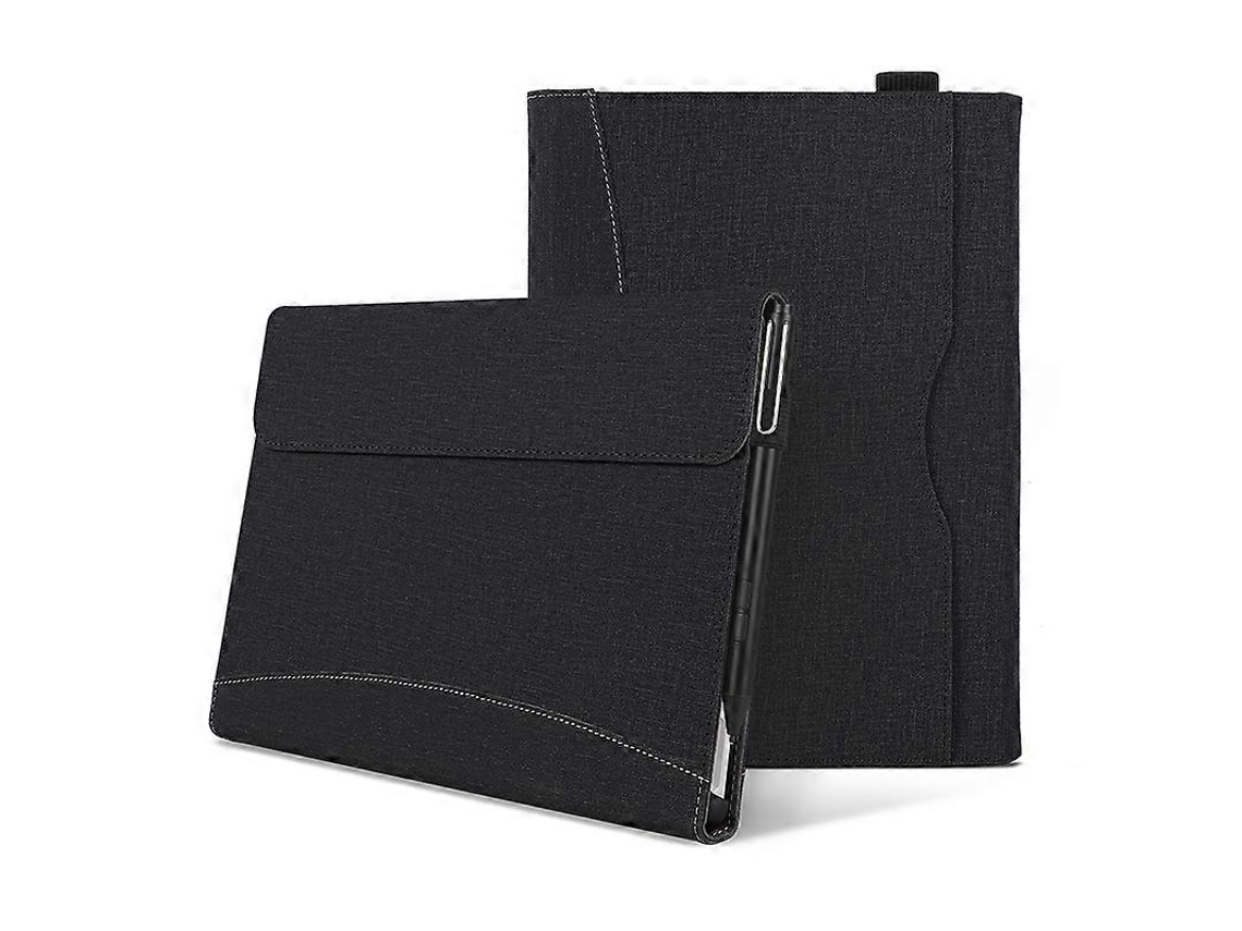 Capa Para Tablet Microsoft Surface Pro 10/9 Com Textura De Tecido E Costura Em Couro.