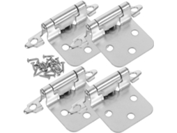 Conjunto De 4 Para Portas Armário, 1,2 Mm, Níquel Branco, Com Mola,