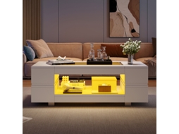 Mesa de Centro Led Branca com Controle por App Bluetooth BTFORUS