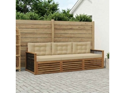Vidaxl Conjunto De Sofás Para Exterior 3 Unid. Natural E Bege