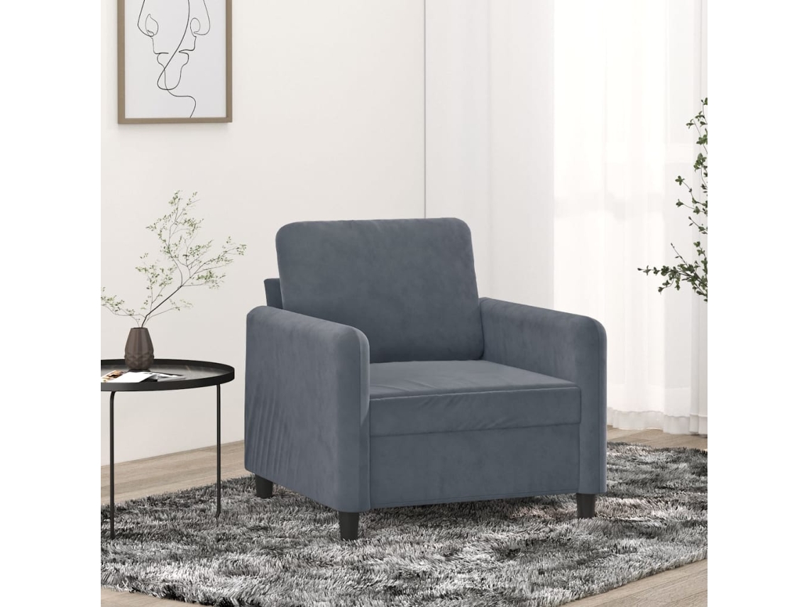 Vidaxl Poltrona 60 Cm Veludo Verde-escuro