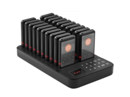 Sistema De Espera Para Restaurante Com Transmissor De Tela Touch (998 Canais) E 20 Pagers Recarregáveis