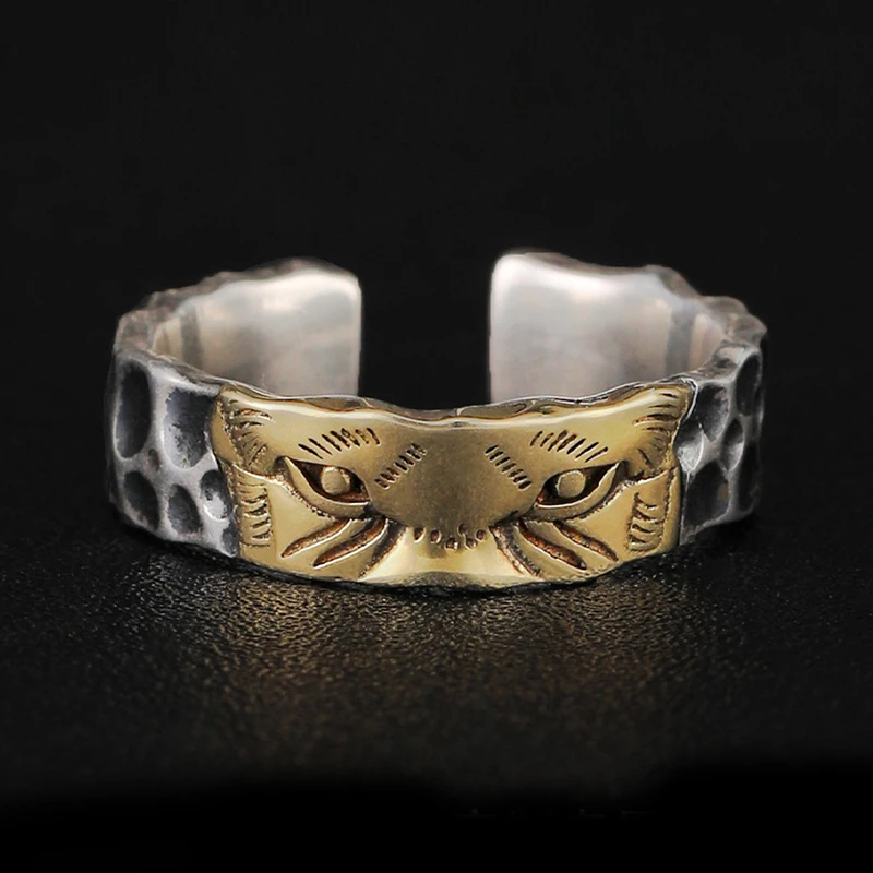 Anel Masculino Tailandês de Prata com Tigre, Design Vintage de Animal, Ousado e Único. MDUG