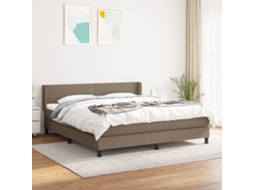 Vidaxl Cama com Molas/colchão 180x200 Cm Tecido Castanho acinzentado