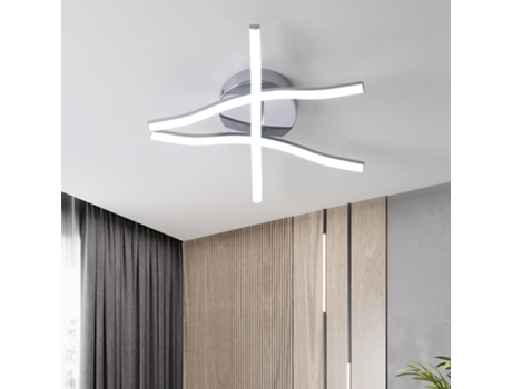 Candeeiro GOECO Moderna de Teto Elegante Design Curvo Luz Branca Fria 18 W 6500 K e Ip20 37 cm