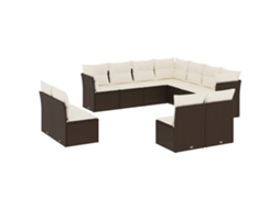 Garden Sofa Set, Garden Sofa Sets Vidaxl Marrom Rattan / Vime (n/a)