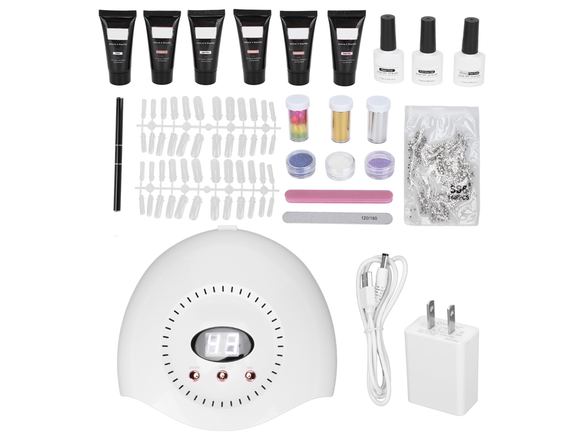 Kit De Esmalte De Uñas Gel Com Luz Uv Led Portátil Todo Em Um E Ferramentas Para Principiantes Mulher Plug Eua