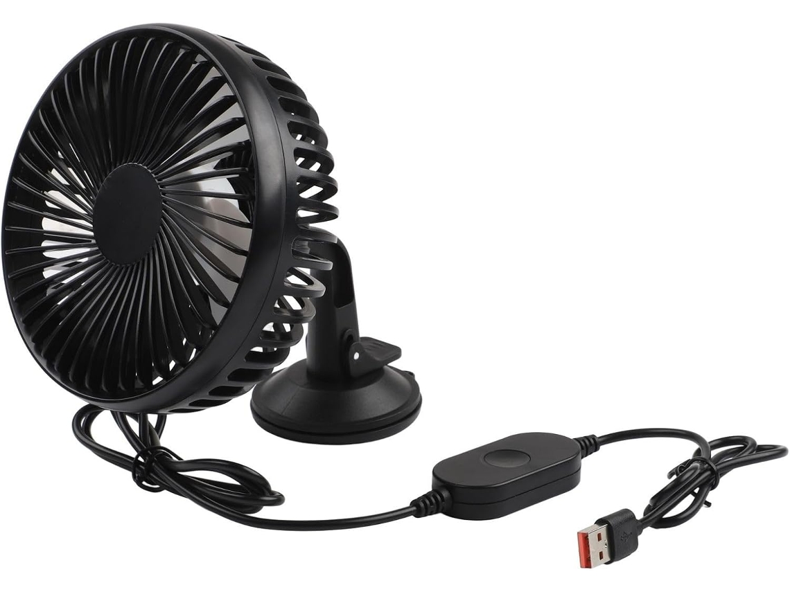 Ventilador Para Carro Com Carregamento Usb E Rotação De 360°, Controle