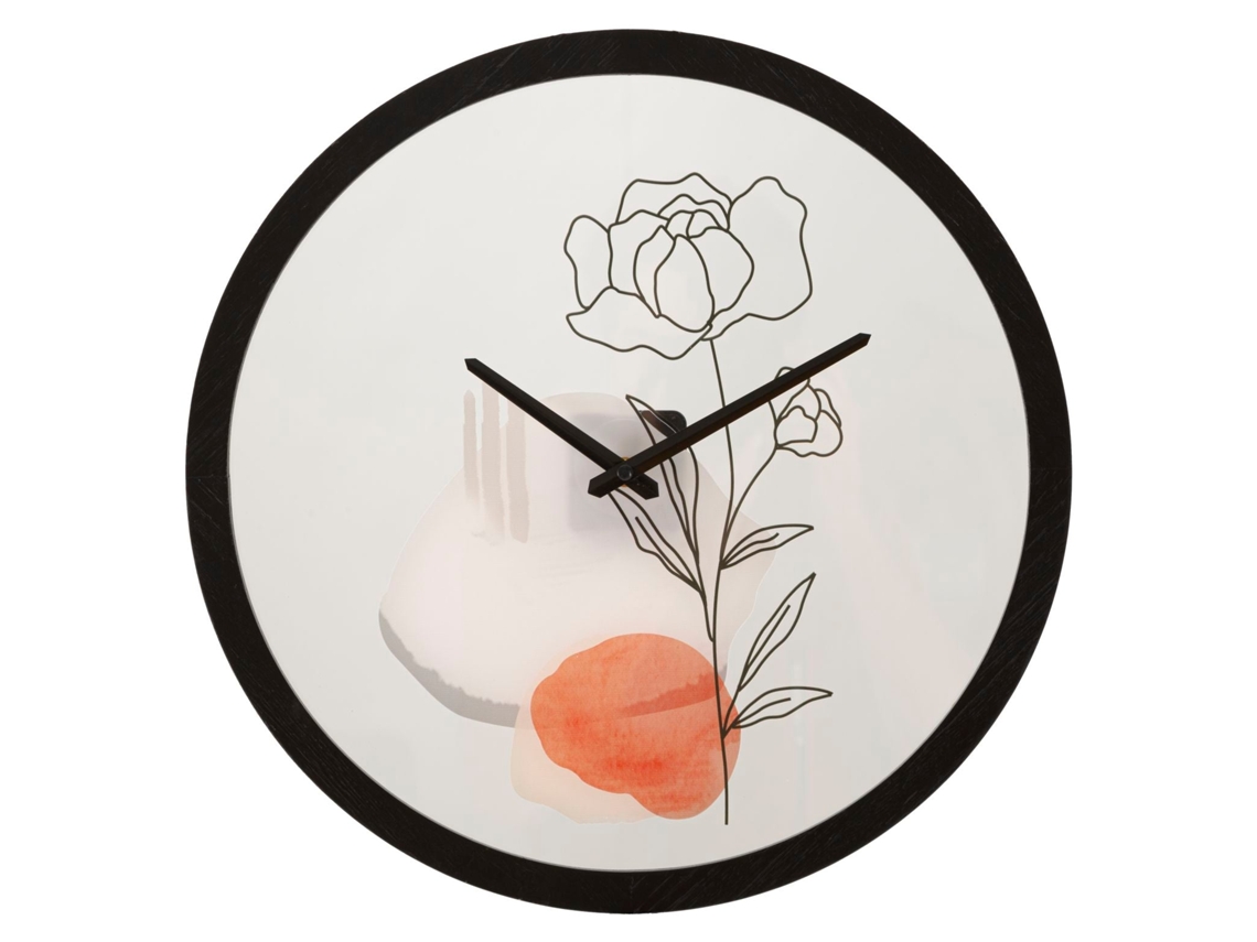 Relógio De Parede Flor -a- Cm Ø 40x3,5 Único / Multicolorido