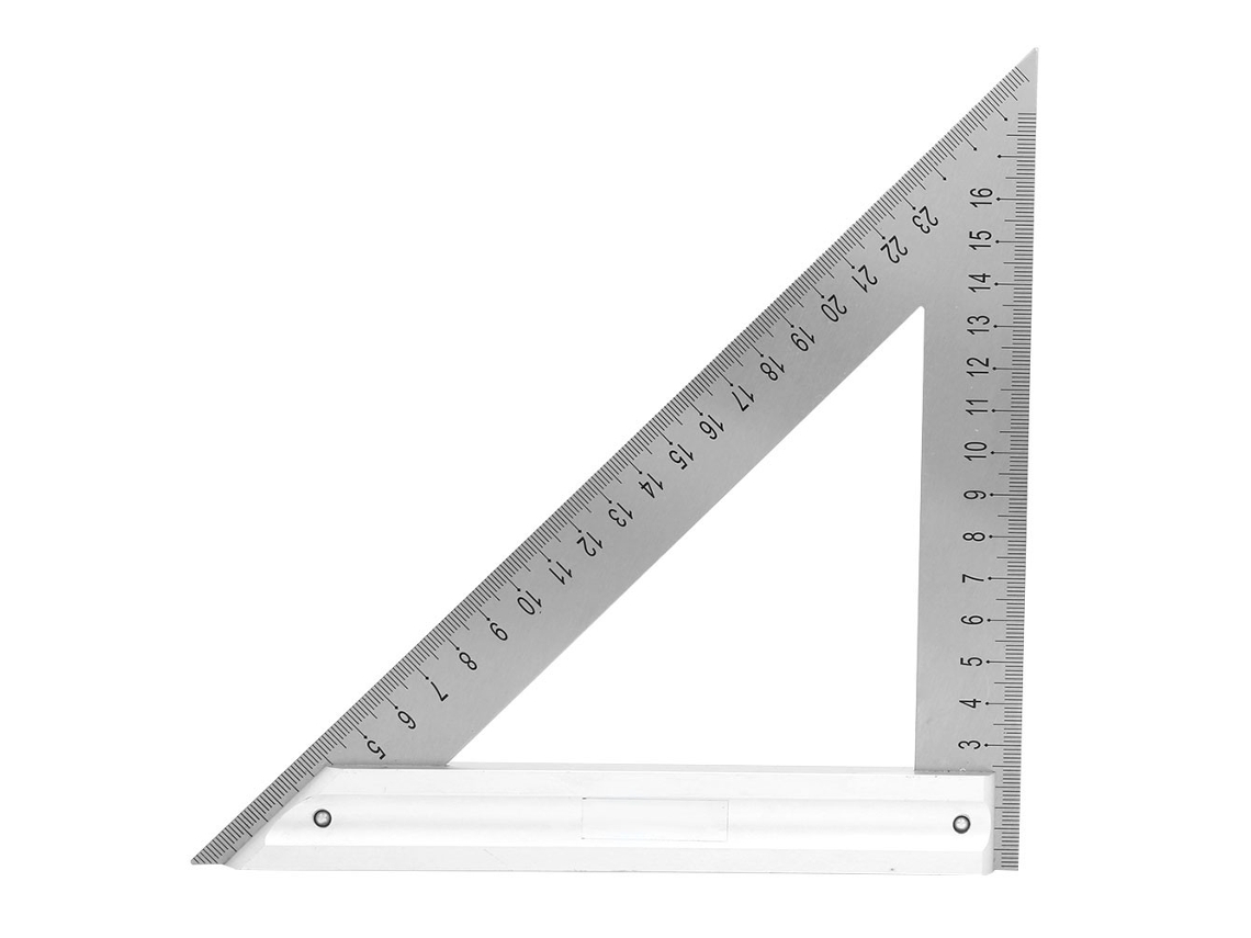 Regra Triangular de Aço Inox 180mm 90 Graus