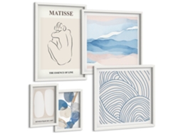 Conjunto De Pinturas Gráficos Estilosos Natureza Abstração Espelharte (5 Peças)