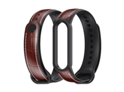 Pulseira De Couro Marrom Para Substituição, Compatível Com Xiaomi Mi Band 5/6.