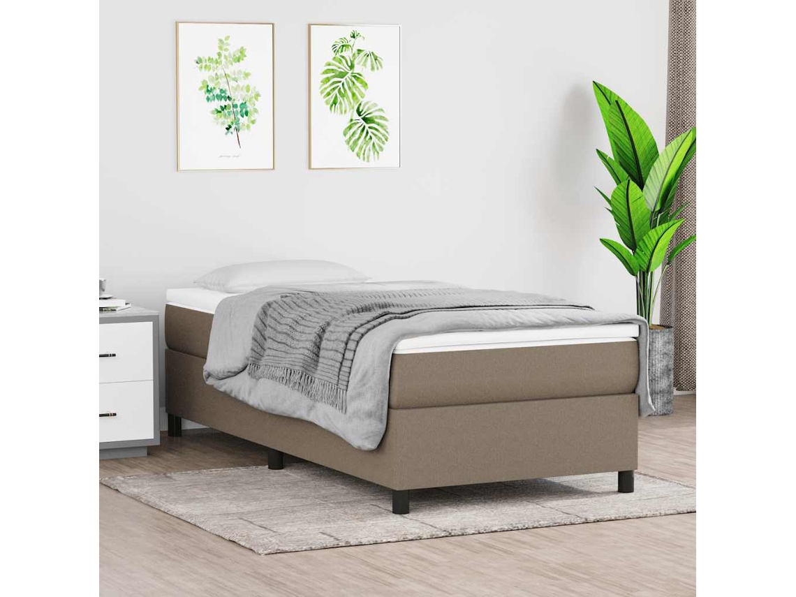 Vidaxl Estrutura De Cama Com Molas 80x200 Cm Tecido Cinzento