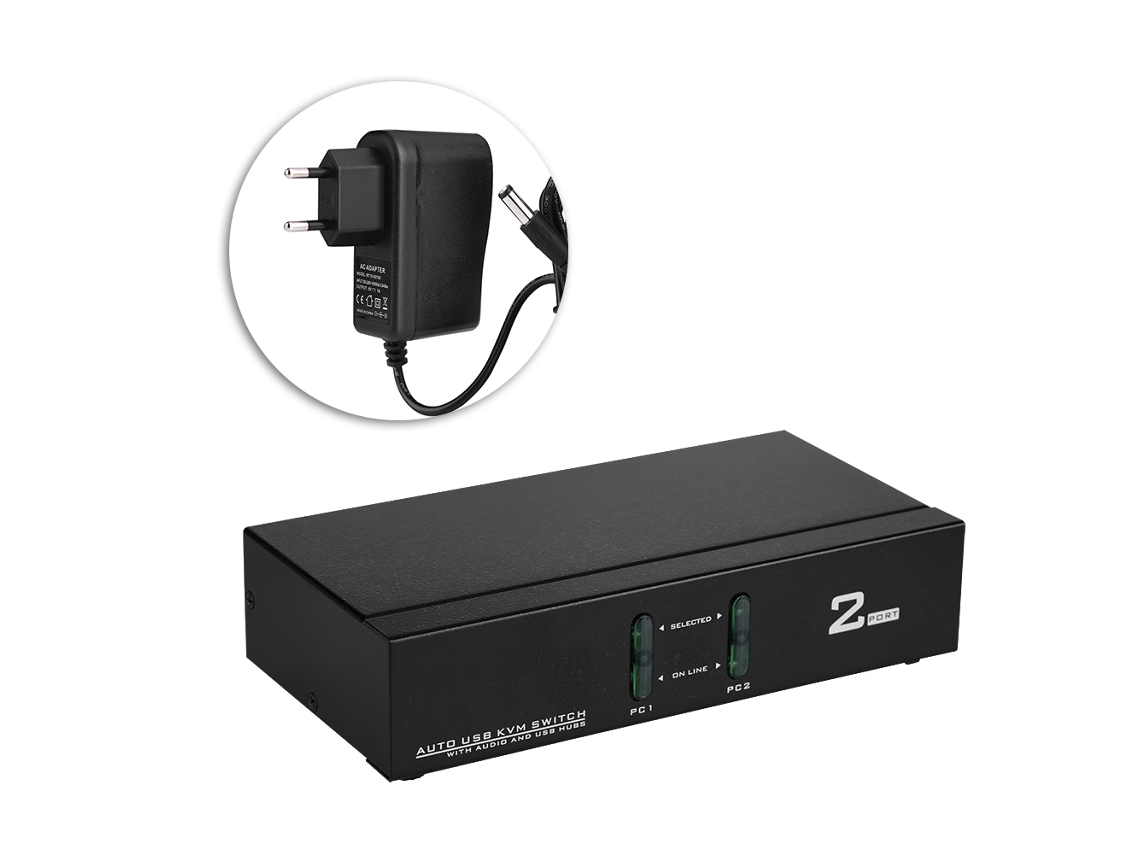 Switch Kvm EOOCOO (2 in 1 out, Plugue Eu)