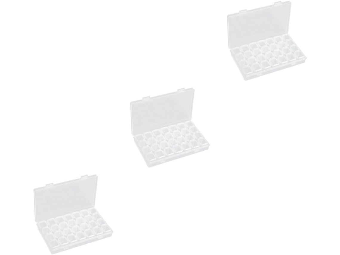 Nuobesty De 3 Caixas Organizadoras De Joias Com 28 Compartimentos, Ideal Para Unhas Artísticas