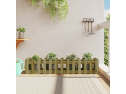 Vidaxl Canteiro Elevado C/ Design Cerca 150x30x30 Cm Pinho Impregnado