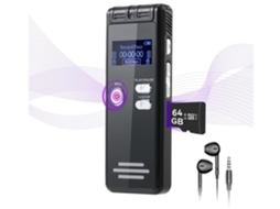 Lurelia Gravador De Voz Portátil 64gb Com Ativação Por Voz, Recarregável, Cartão Tf/sd Para Reuniões, Aulas, Entrevistas - Vermelho