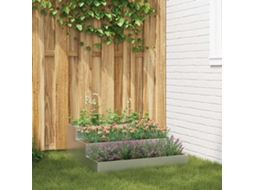 Vidaxl Vaso De Jardim Prateado 90 X 90 X 35 Cm Aço Galvanizado