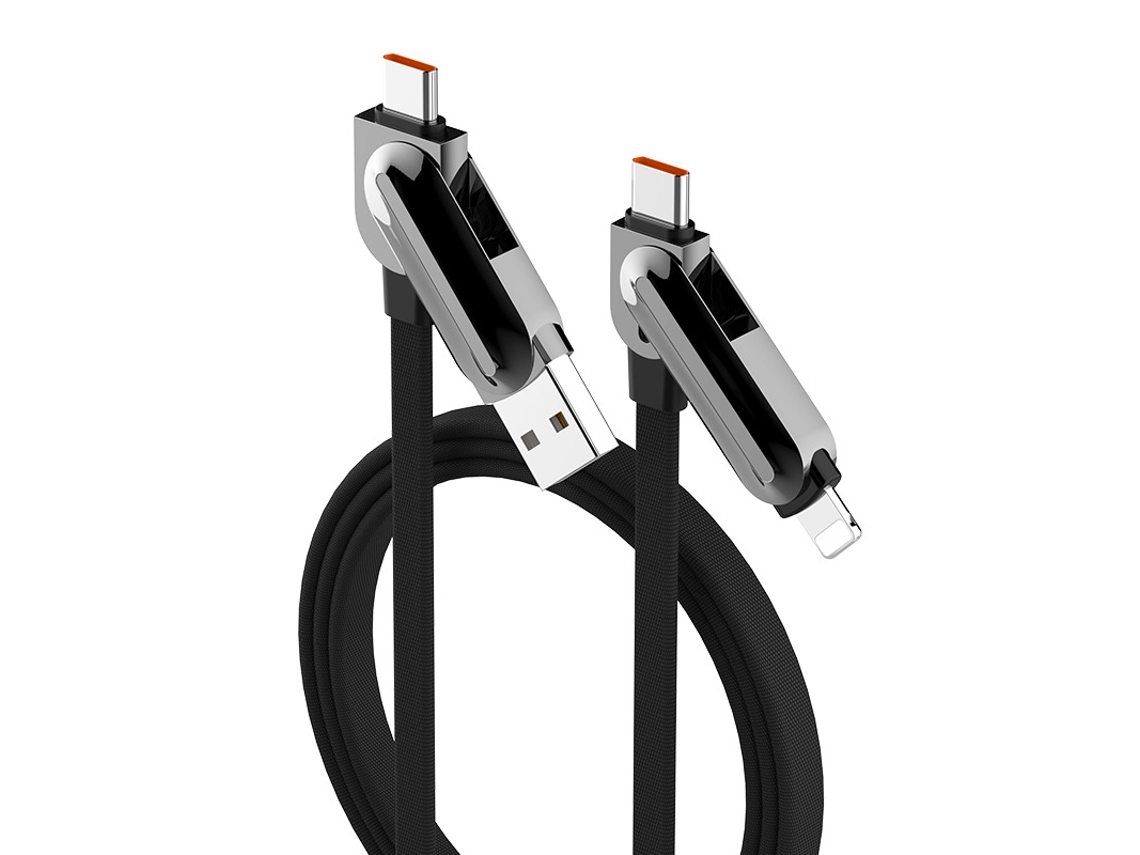Cabo de carregamento 100w 4 em 1 USB para Type-C, compatível com celular e notebook CHABERLU