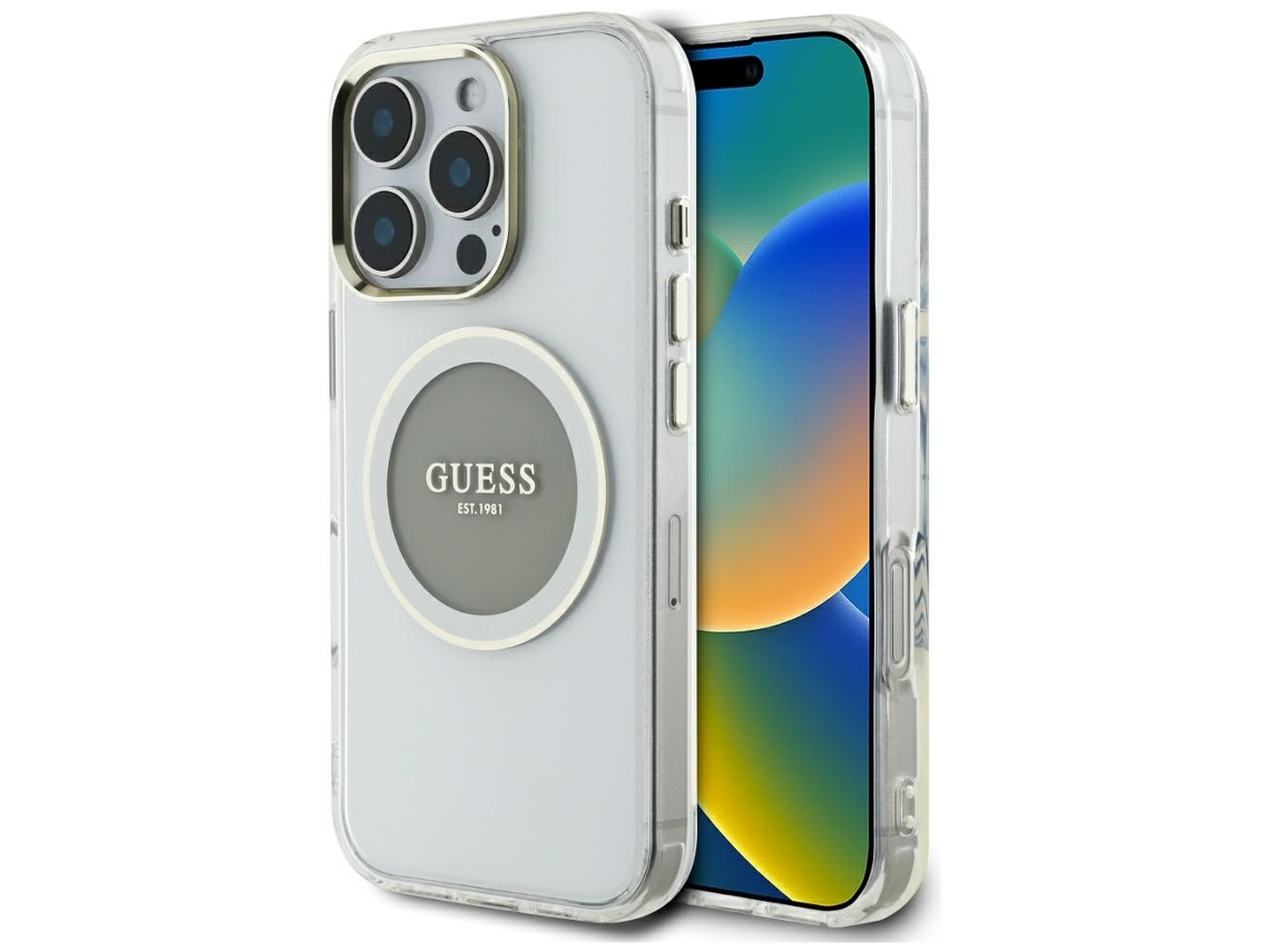 Guess Case Iml Metal Circle Para Iphone 16 Pro Max Com Fecho Magnético