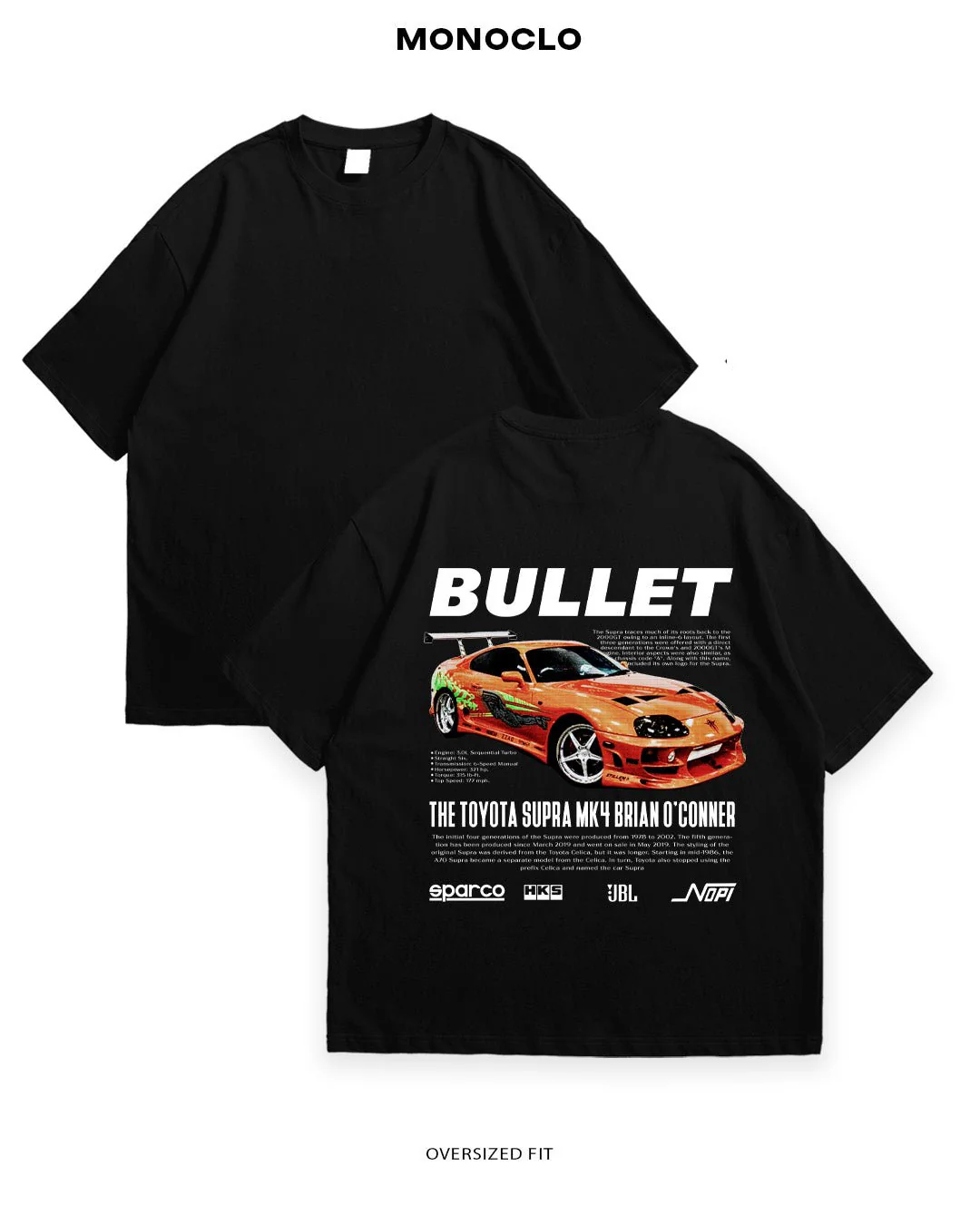T-shirt Rockinstone Monoclo Toyota Mk4 Brian O'conner (3xl)