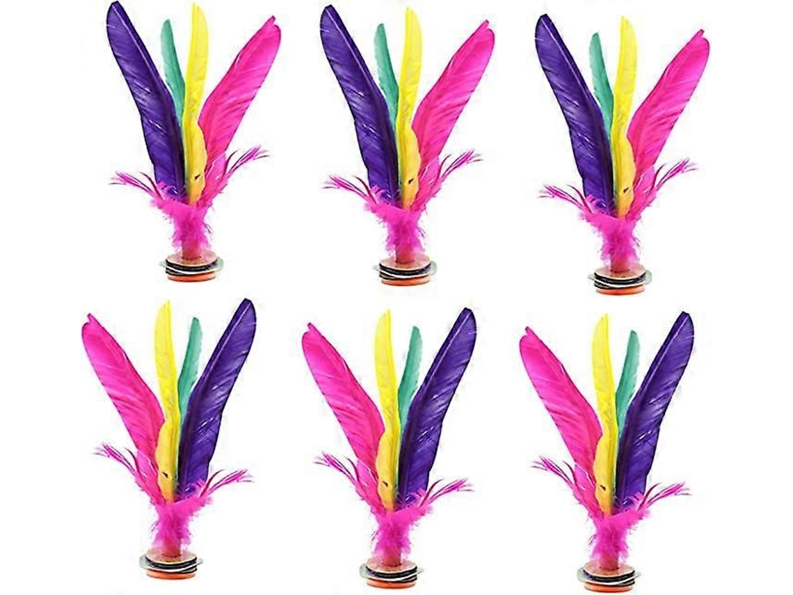 Omni-6 Pack Jianzi Chinês Penas Coloridas Voador Jogo Esportivo Pé Brinquedo Exercício Familiar