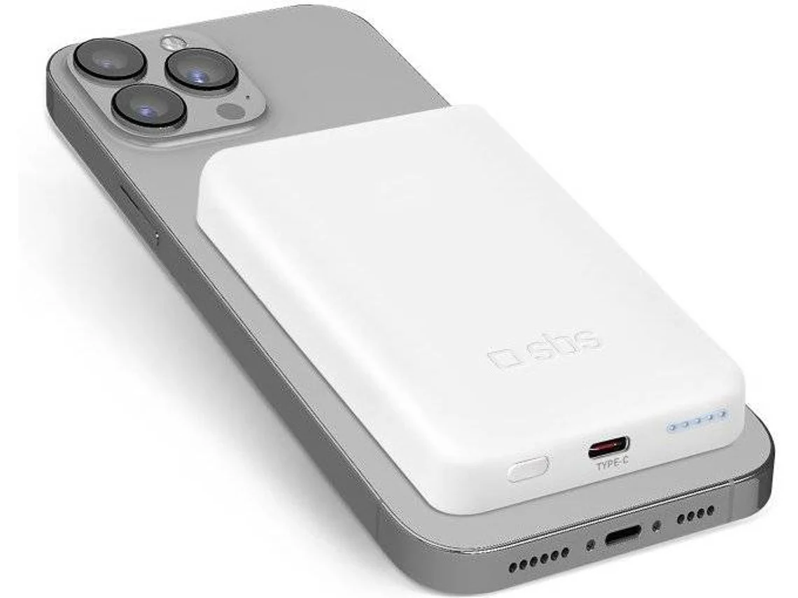 Powerbank SBS TEBB5000MAG1CW (5000 mAh - USB-C - Branco)