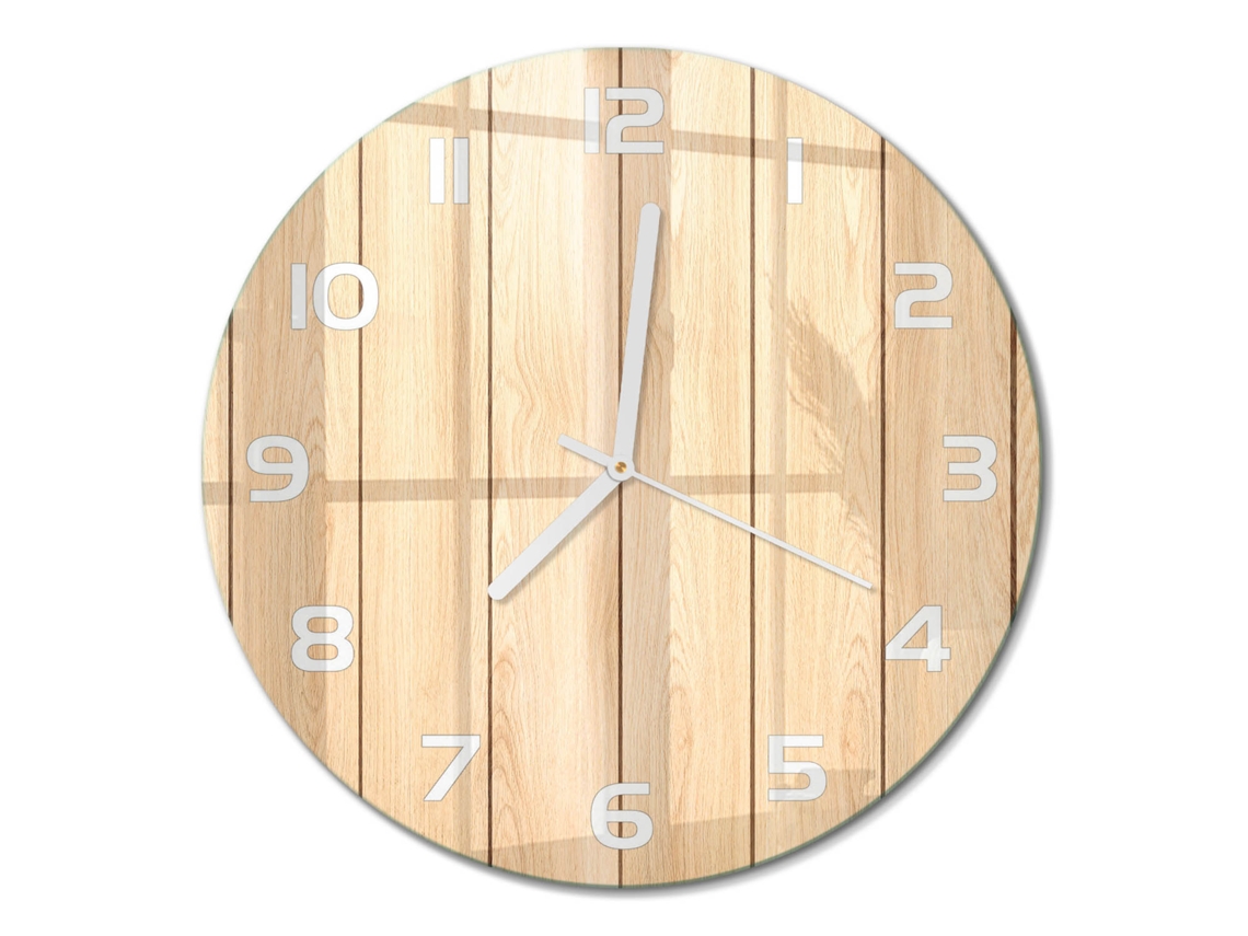 Relógio De Parede Bege Decorativo Quadrado Espelharte (30 Cm)