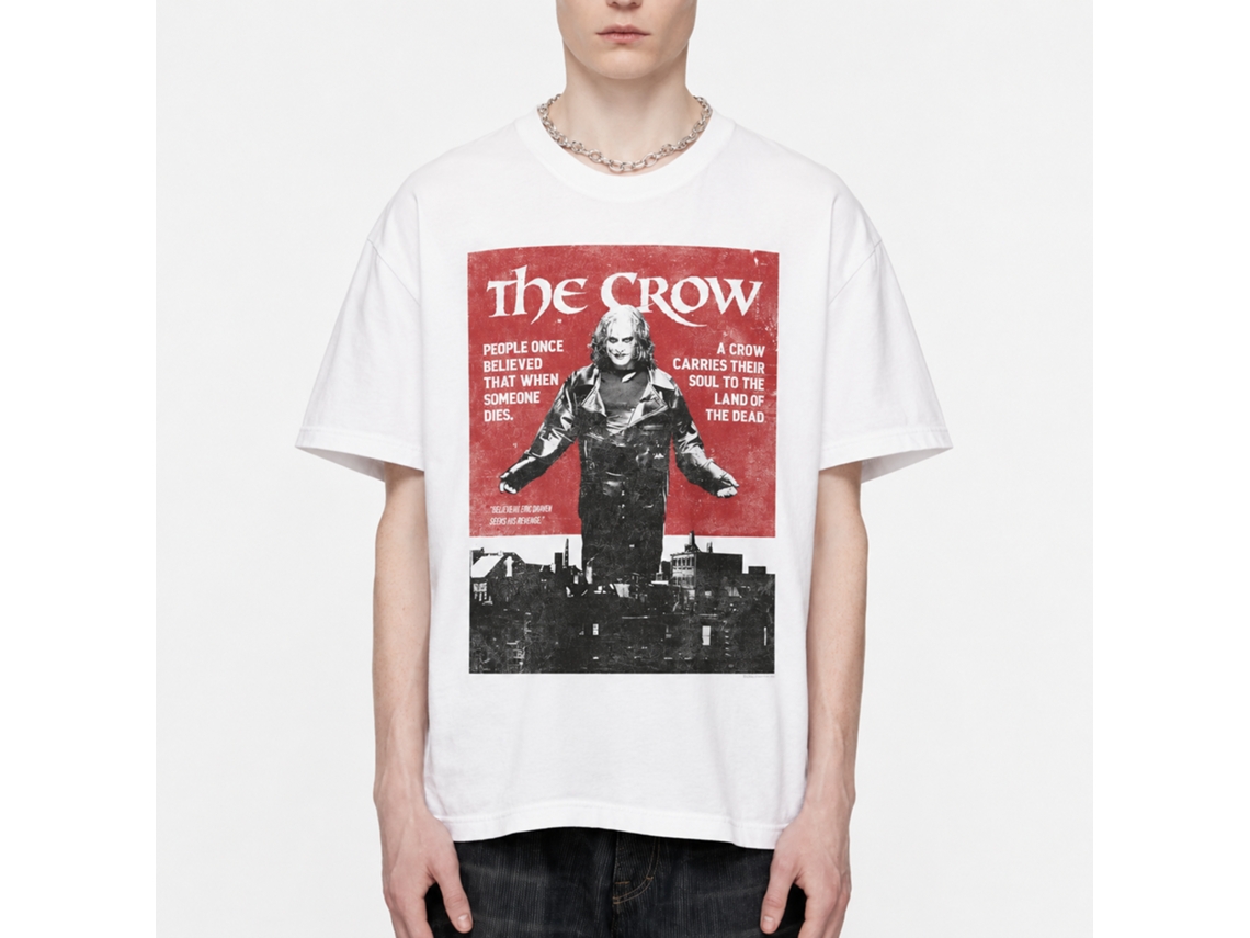 Rockinstone The Crow Movie Vintage Poster White Adult T-shirt Size:l
