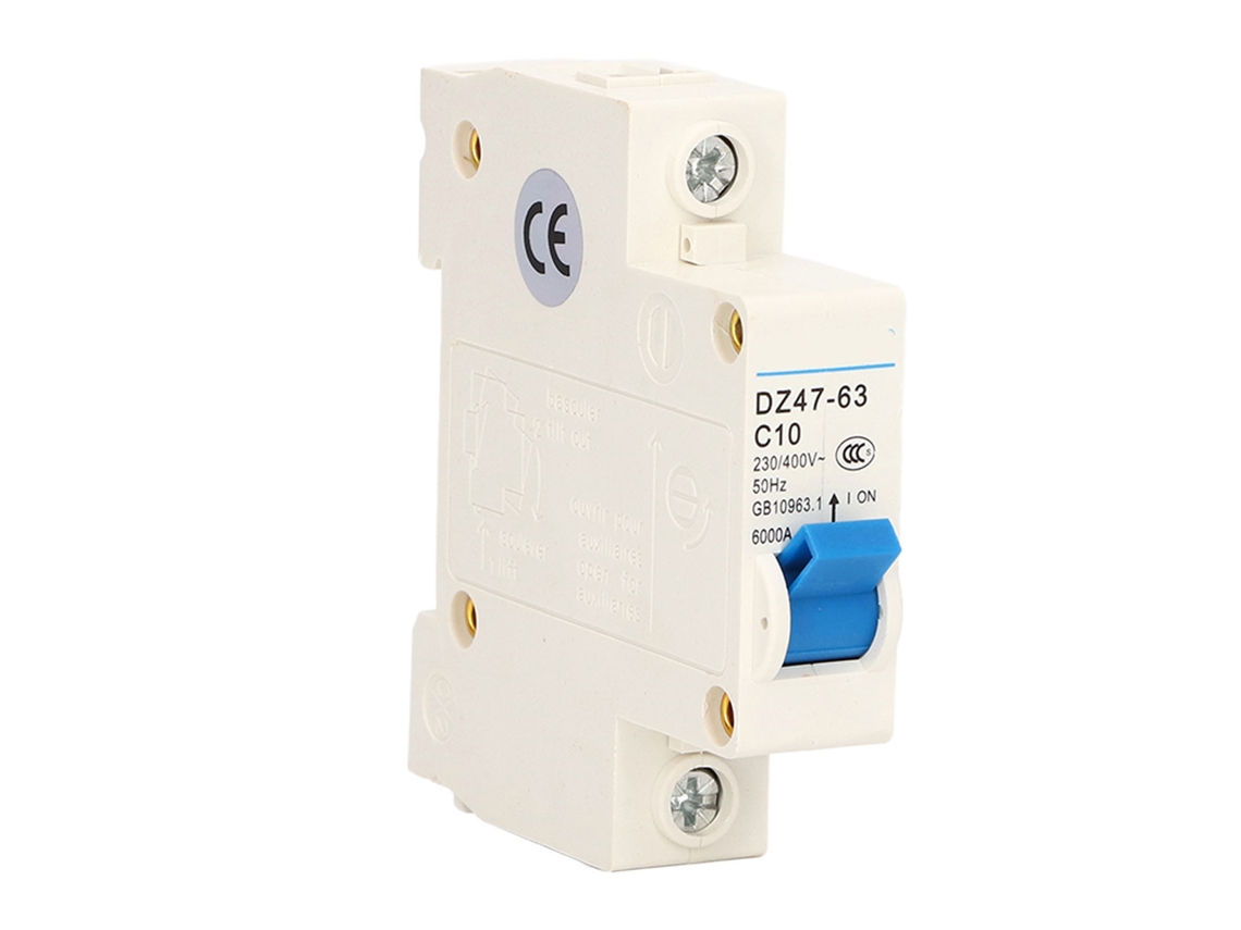 Interruptor De Circuito Miniatura 1p Isolador De Corrente Residual Din Rail 400v 10a Dz47‑63 C10
