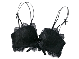 Sutiã feminino sexy com renda floral, aro de aço macio, bojo e efeito push-up, preto, tamanho 34.