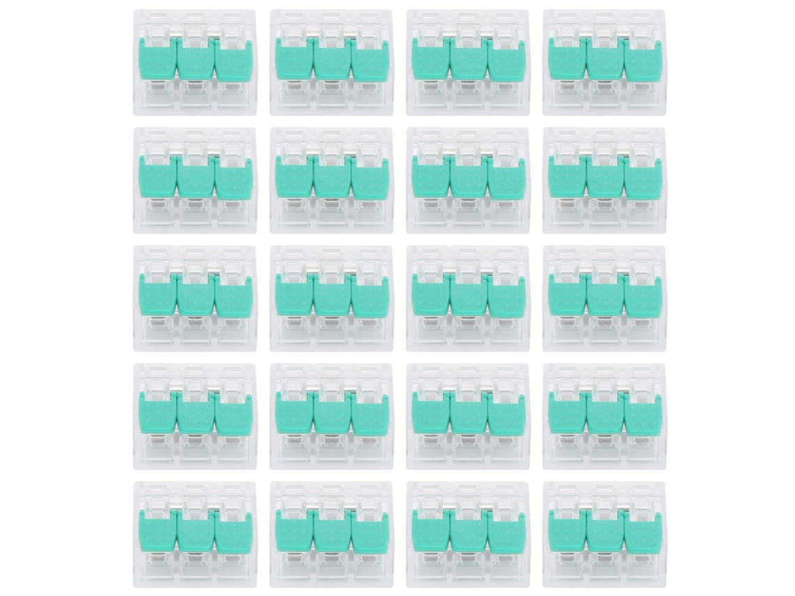 20pcs Conector De Fiação Sem Parafuso Terminal Rápido Pct663 Verde Para Iluminação Industrial