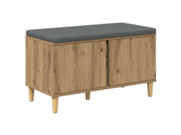 Banco Interior | Banco De Hall Com Almofada Carvalho Artesanal 80 X 38 X 46 Cm