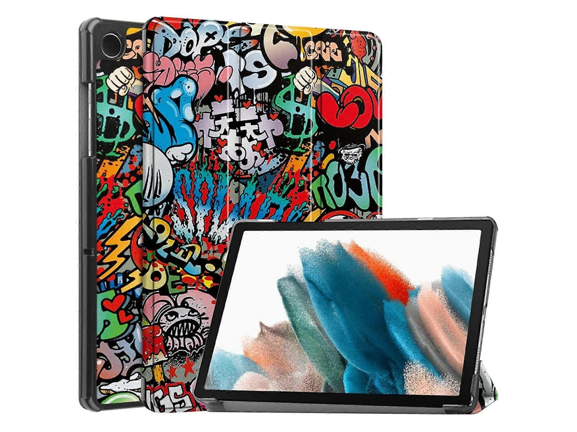 Compatível Com Samsung Galaxy Tab A9 Capa Dobrável Para Tablet Suporte Triplo Em Couro Pu Estampa, Proteção Inteligente E Multico Tuotuo